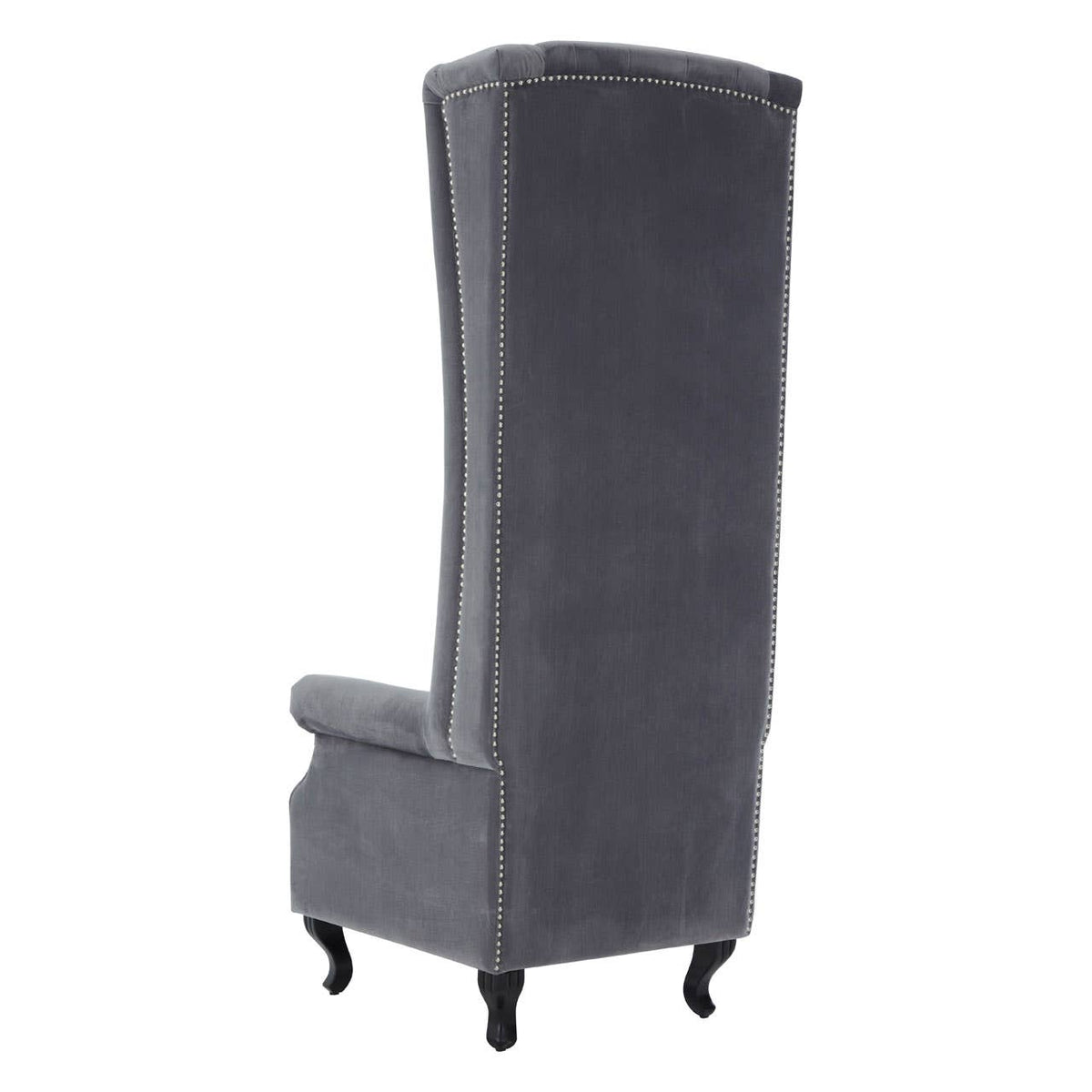 Regents Park Grey Velvet Tall Porter Chair.