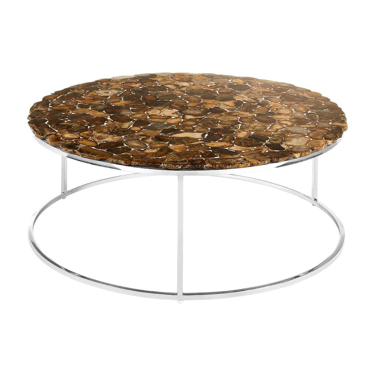 Relic Agate Top Round Coffee Table.