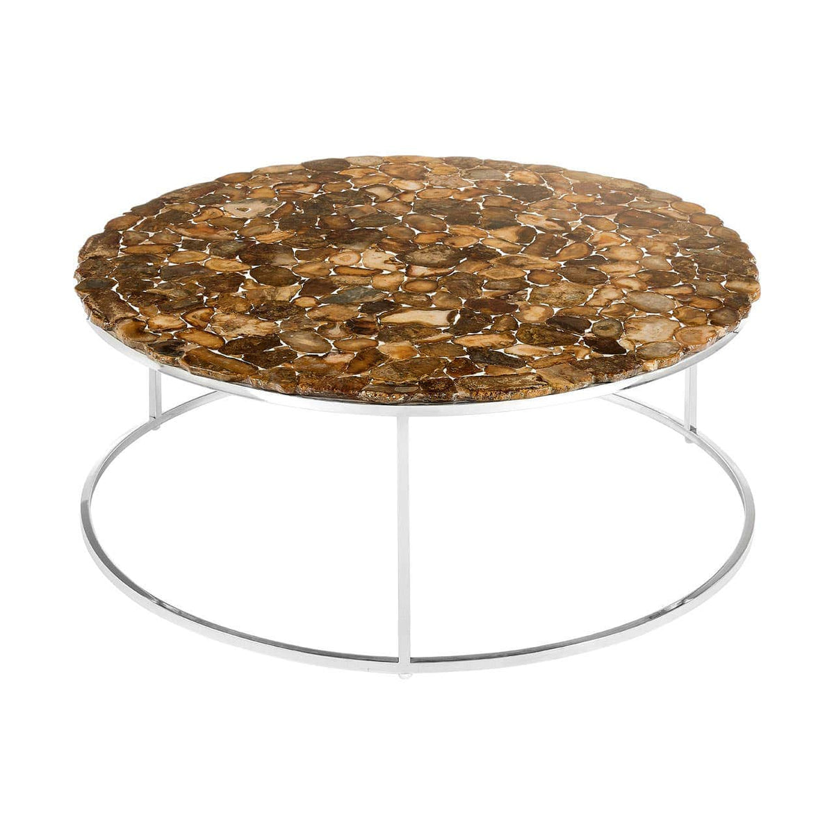 Relic Agate Top Round Coffee Table.