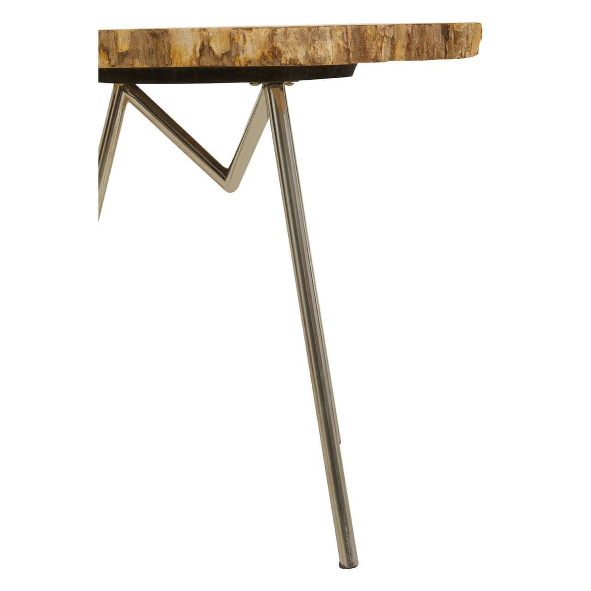 Relic Large Petrified Wood Side Table.