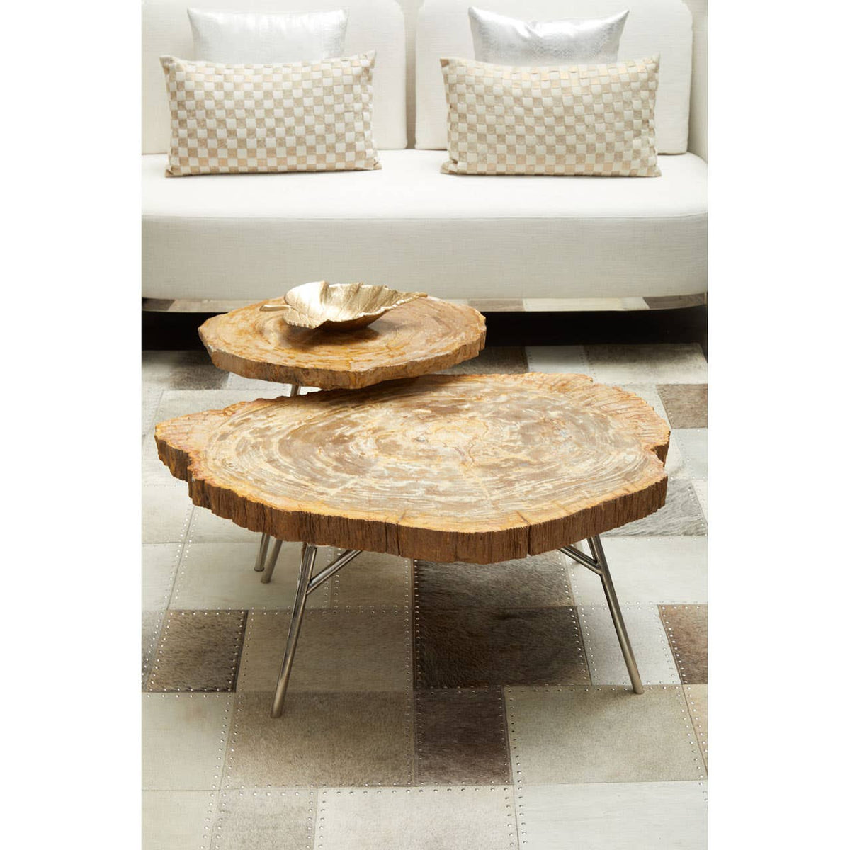 Relic Medium Petrified Wood Side Table.