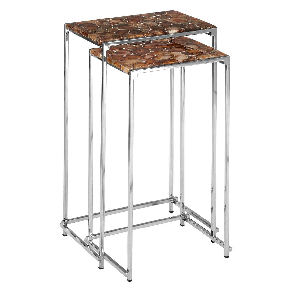 Relic Nest Side Tables With Agate Stone Top.