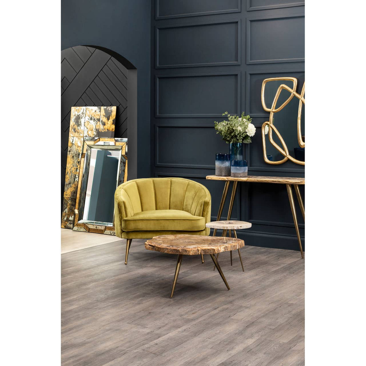 Relic Petrified Wood Console Table.