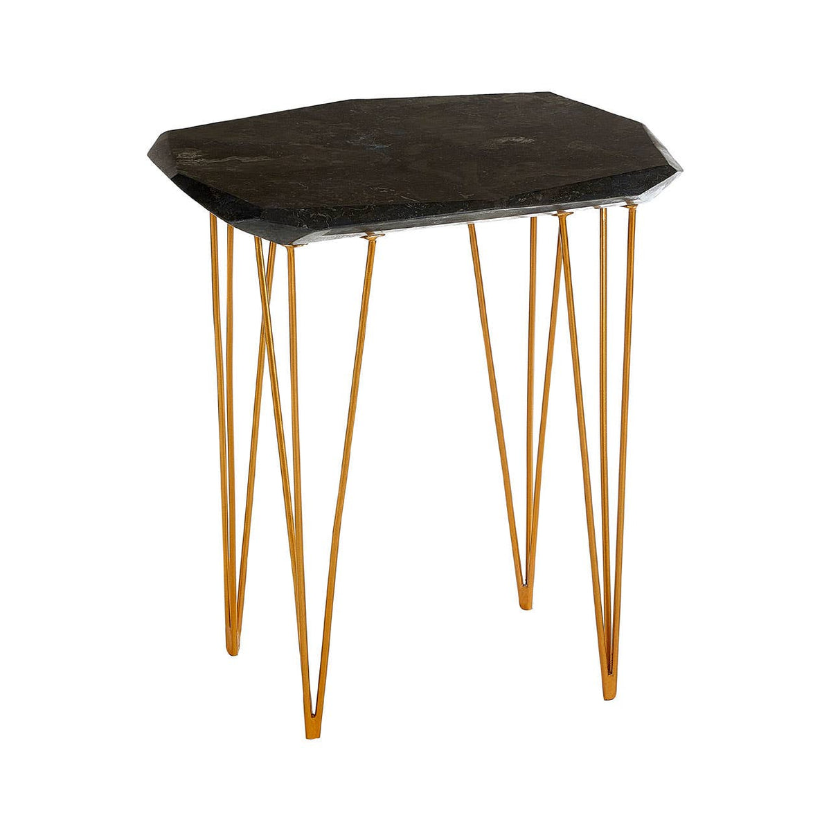 Relic Small / Black Marble Top Side Table.