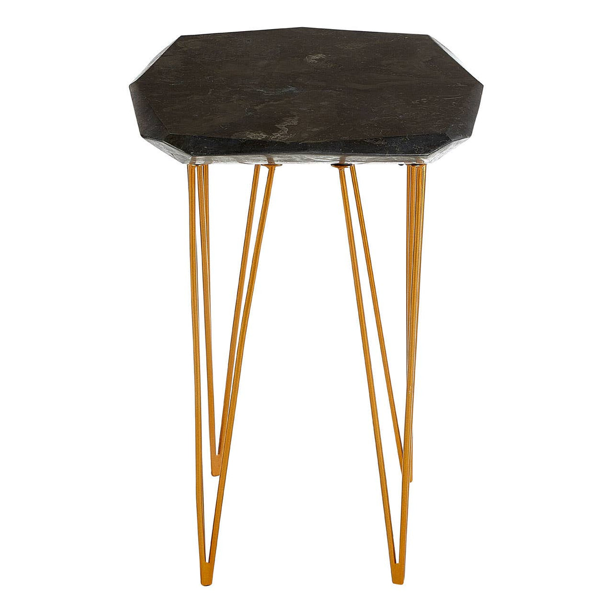 Relic Small / Black Marble Top Side Table.