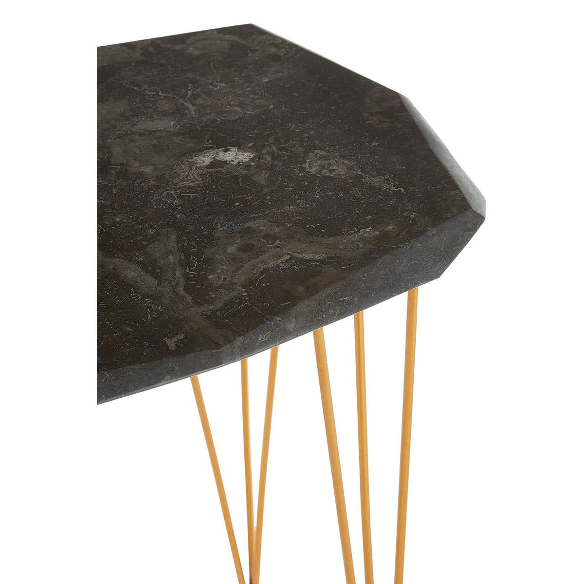 Relic Small / Black Marble Top Side Table.