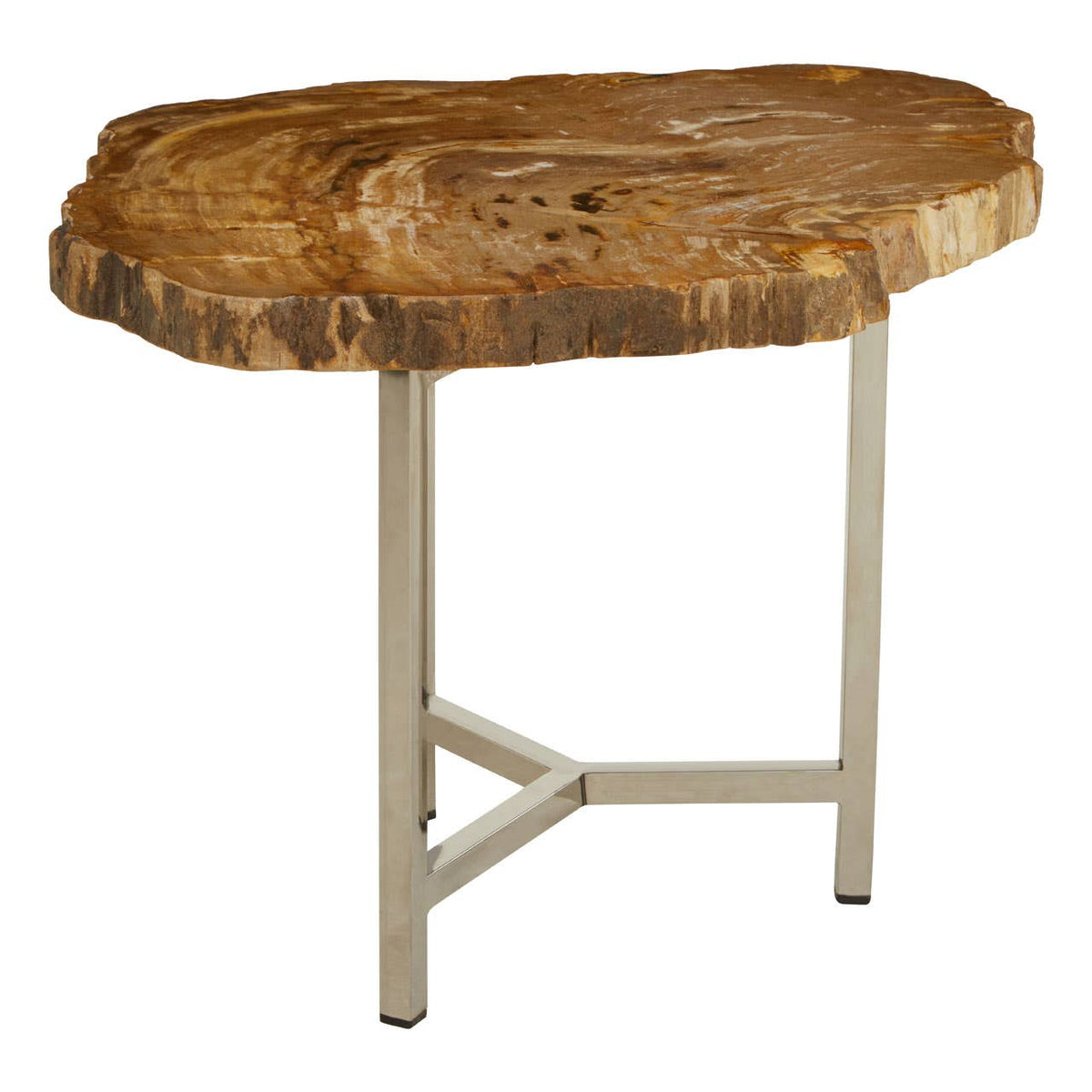 Relic Small Petrified Wood Side Table.