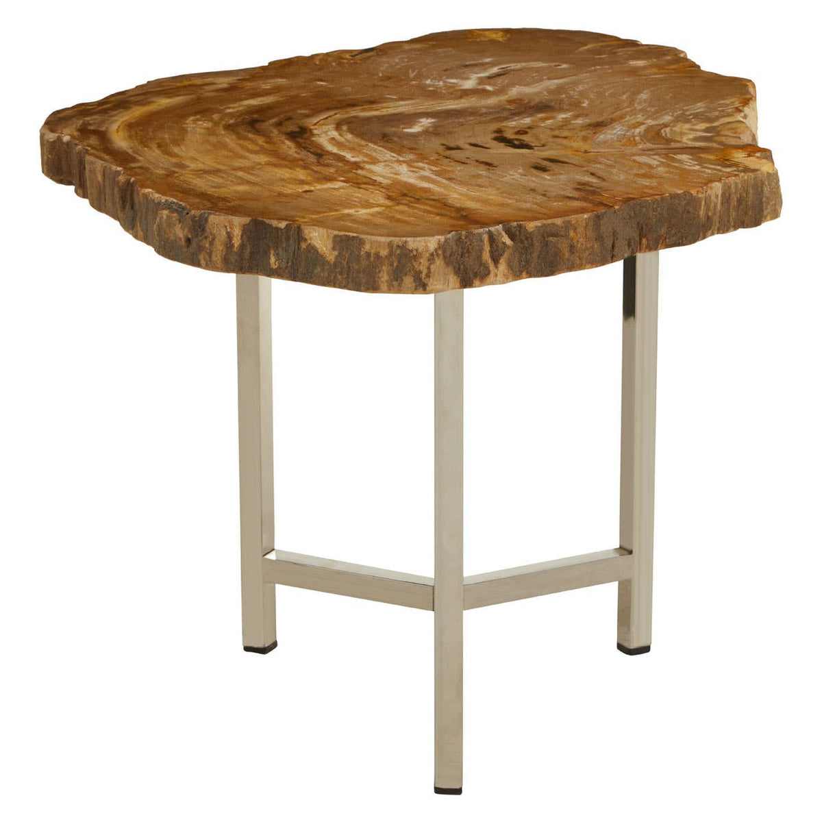 Relic Small Petrified Wood Side Table.