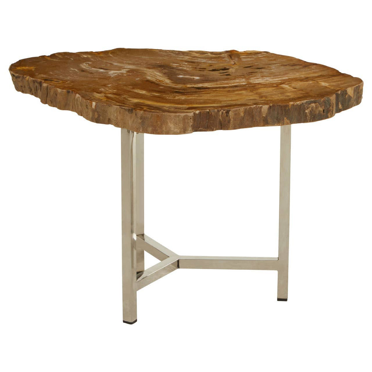 Relic Small Petrified Wood Side Table.