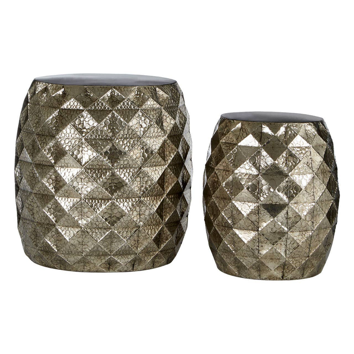 Reza Gold Finish Drum Stools.