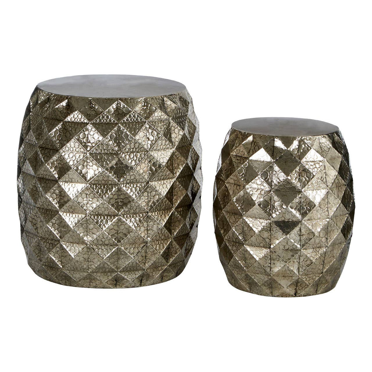 Reza Gold Finish Drum Stools.