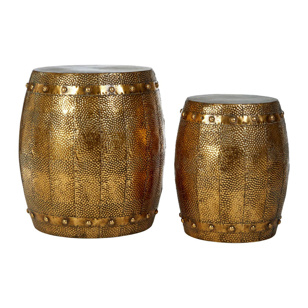 Reza Hammered Drum Stools.