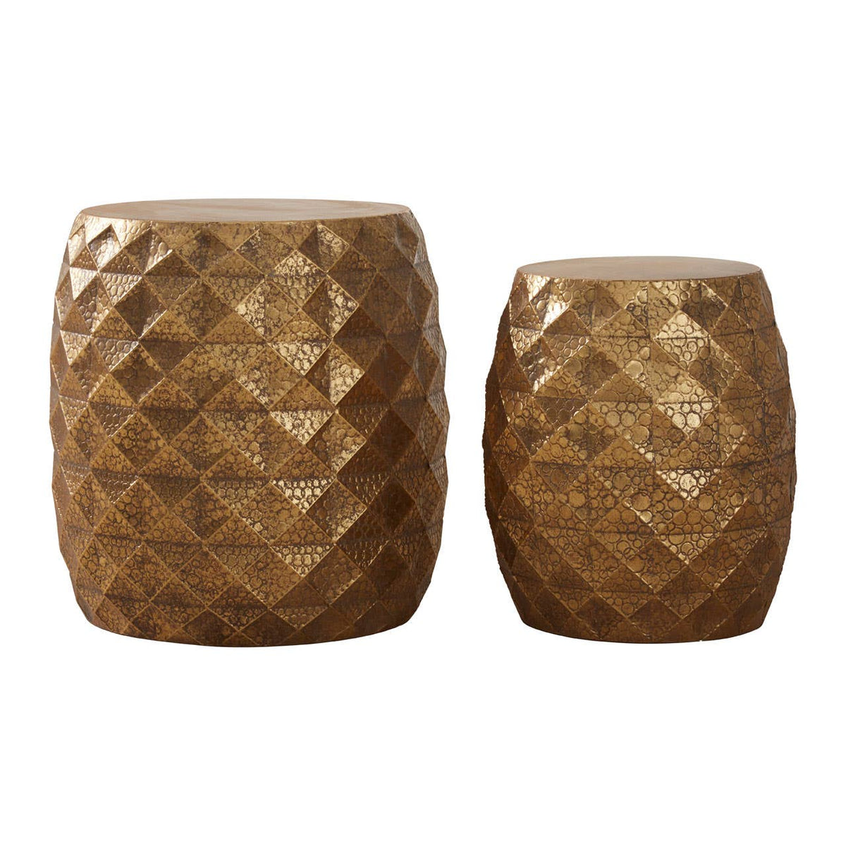 Reza Multi-Faceted Drum Stools.