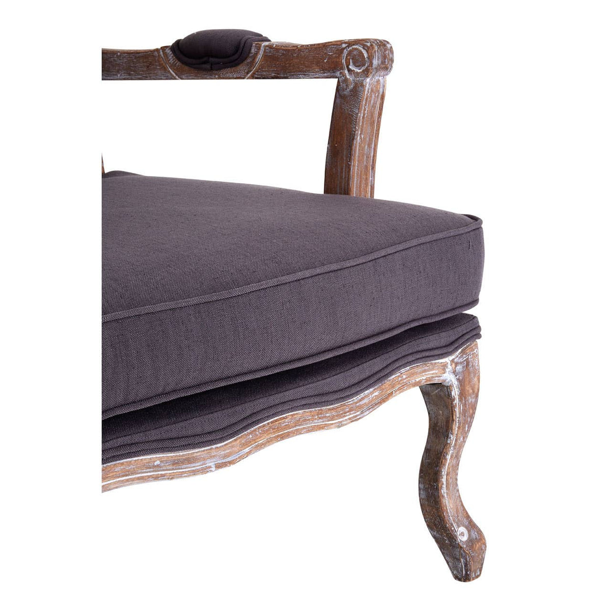 Rococo Grey Linen Mix Chair & Footstool.