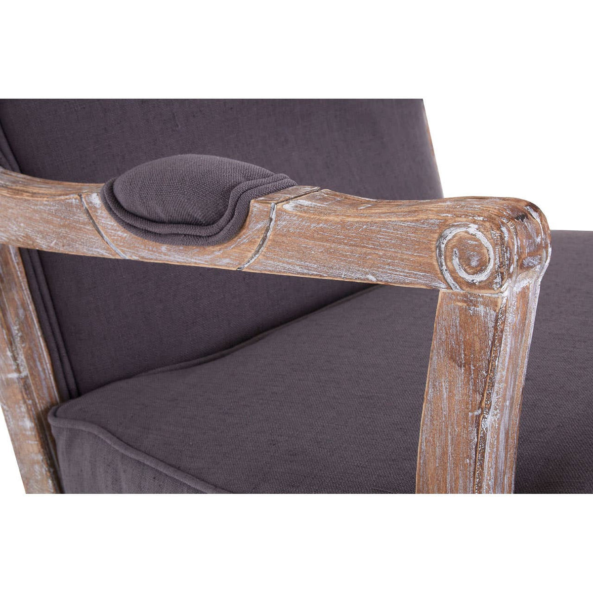 Rococo Grey Linen Mix Chair & Footstool.