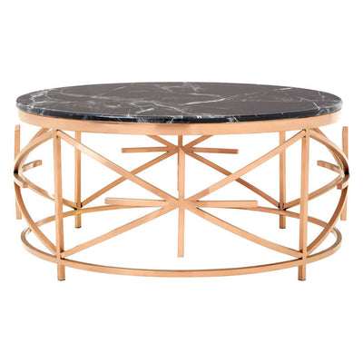 Noosa & Co. Living Ronaldo Black Marble and Rose Gold Coffee Table House of Isabella UK