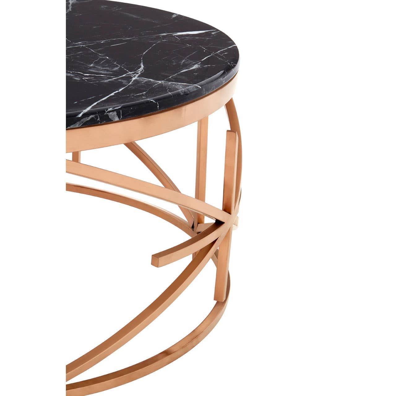 Noosa & Co. Living Ronaldo Black Marble and Rose Gold Coffee Table House of Isabella UK