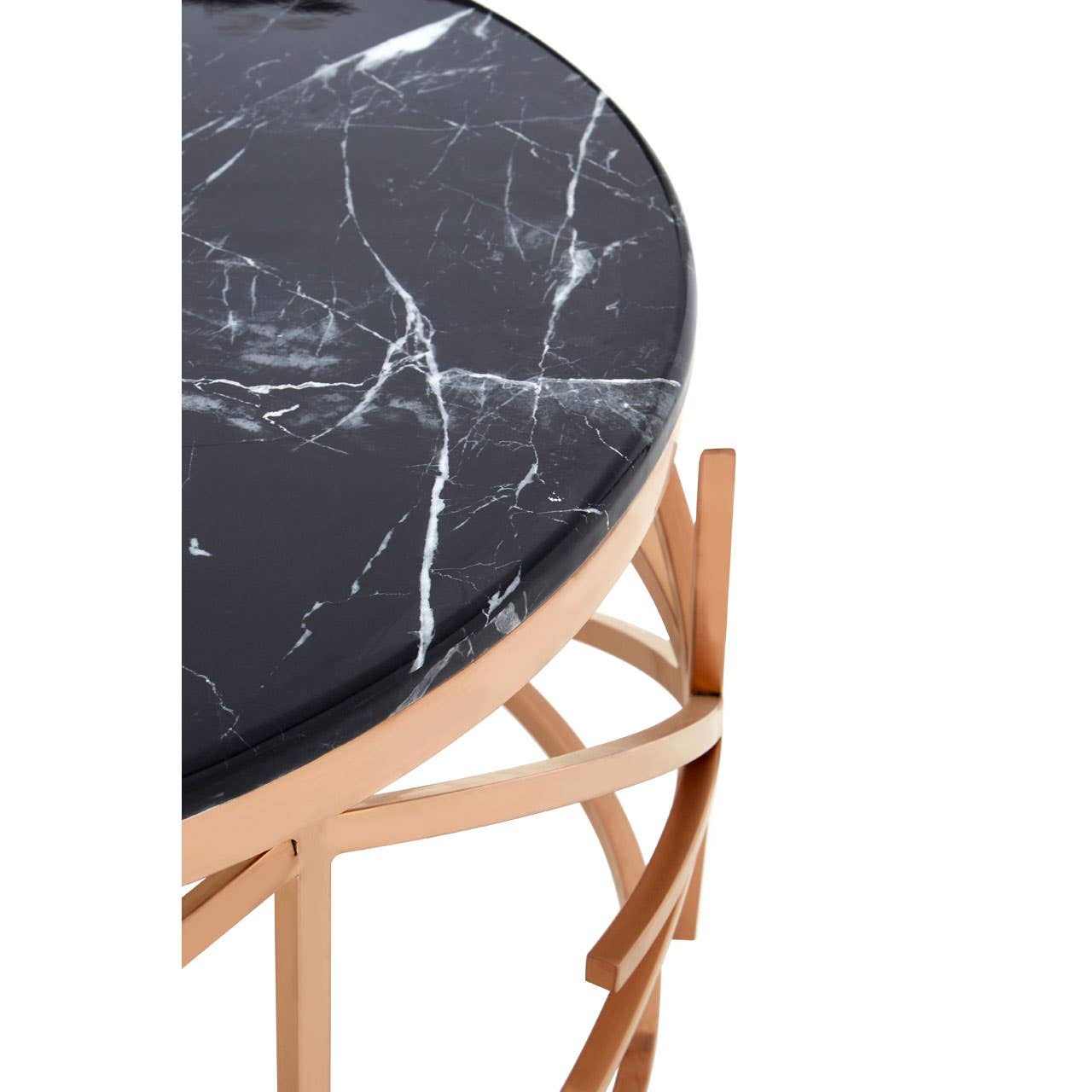 Noosa & Co. Living Ronaldo Black Marble and Rose Gold Coffee Table House of Isabella UK