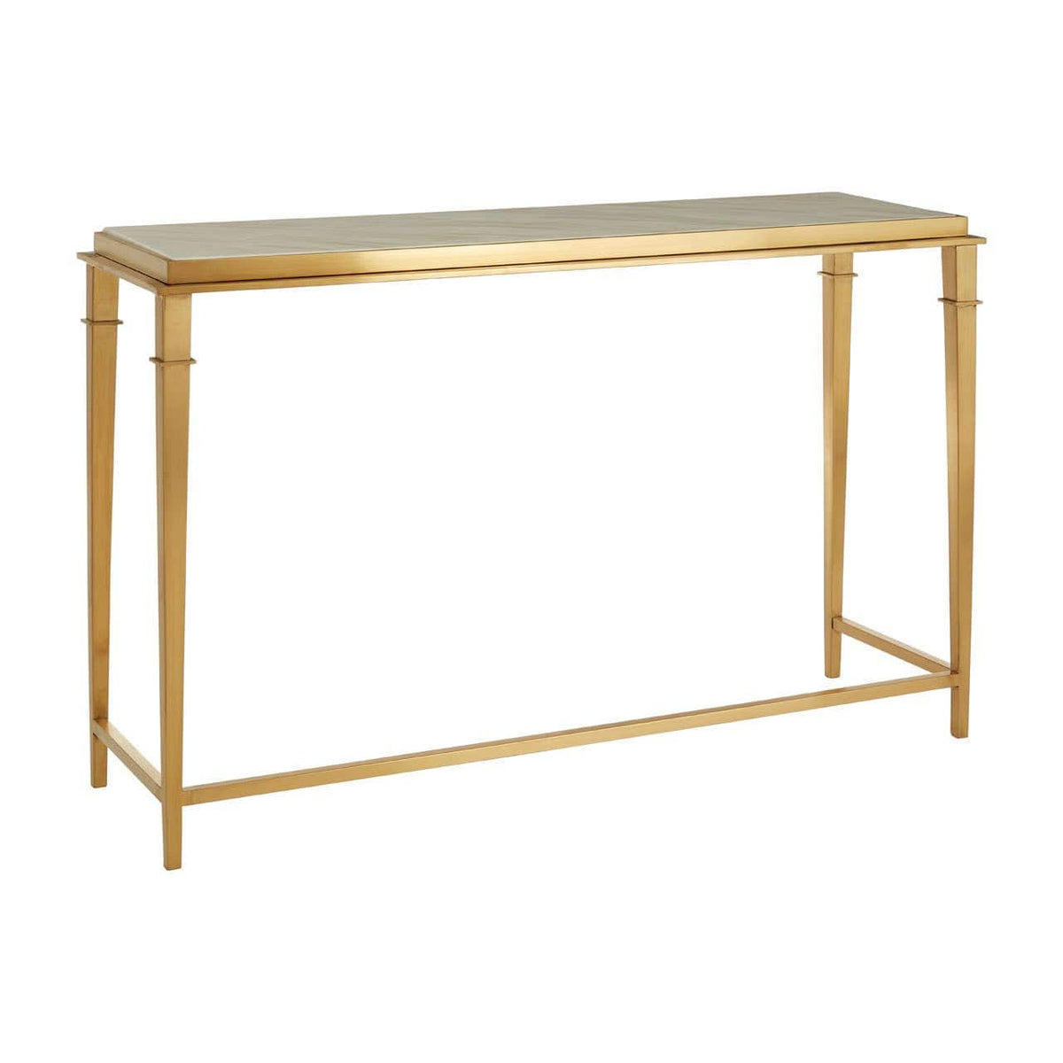 Ronaldo Console Table with White Marble Top.