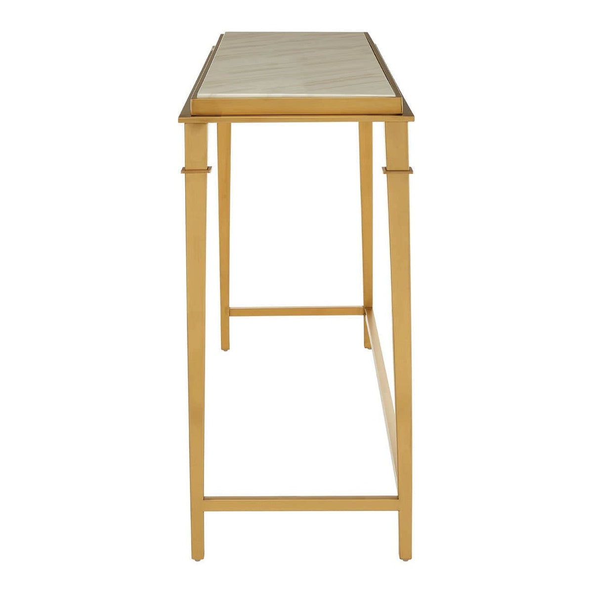 Ronaldo Console Table with White Marble Top.