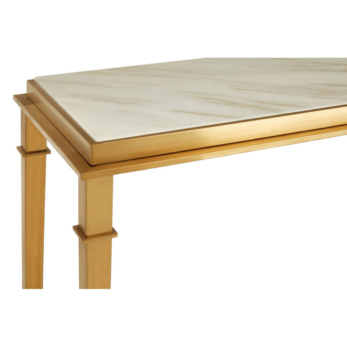 Ronaldo Console Table with White Marble Top.