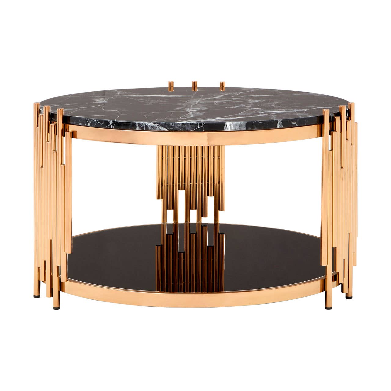 Noosa & Co. Living Ronaldo Rose Gold and Black Marble Coffee Table House of Isabella UK