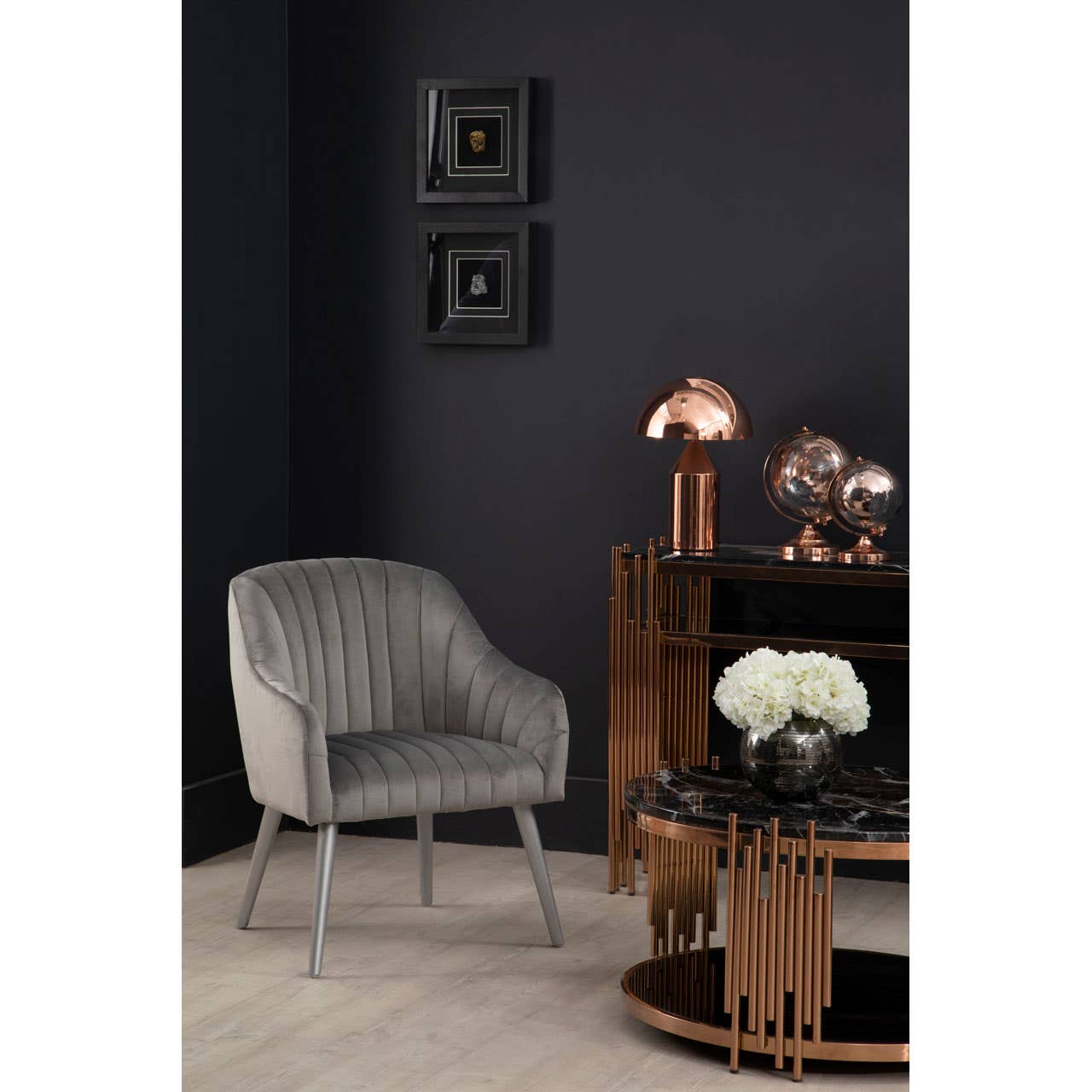 Noosa & Co. Living Ronaldo Rose Gold and Black Marble Coffee Table House of Isabella UK