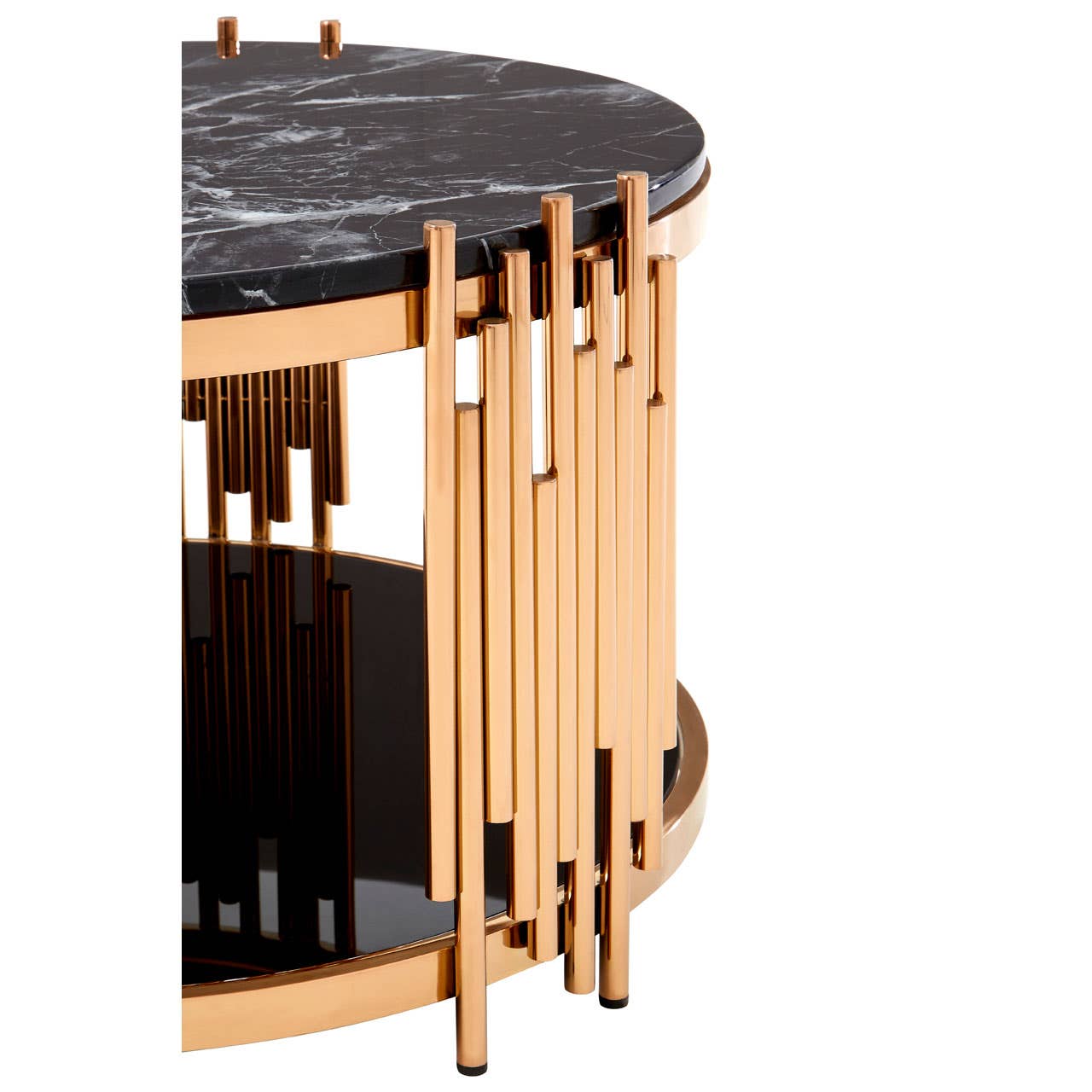 Noosa & Co. Living Ronaldo Rose Gold and Black Marble Coffee Table House of Isabella UK