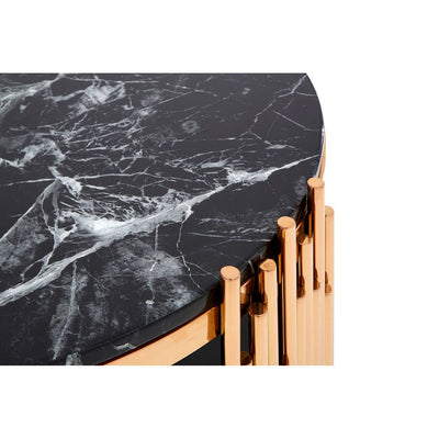 Noosa & Co. Living Ronaldo Rose Gold and Black Marble Coffee Table House of Isabella UK