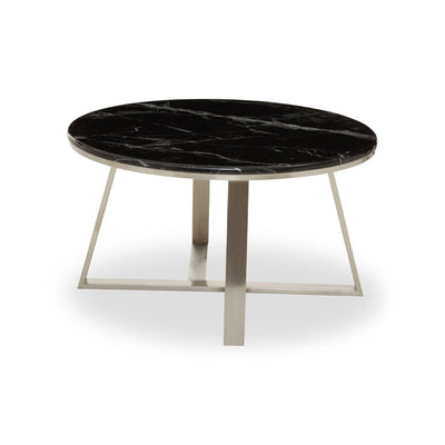 Noosa & Co. Living Ronaldo Round Coffee Table With Black Marble Top House of Isabella UK