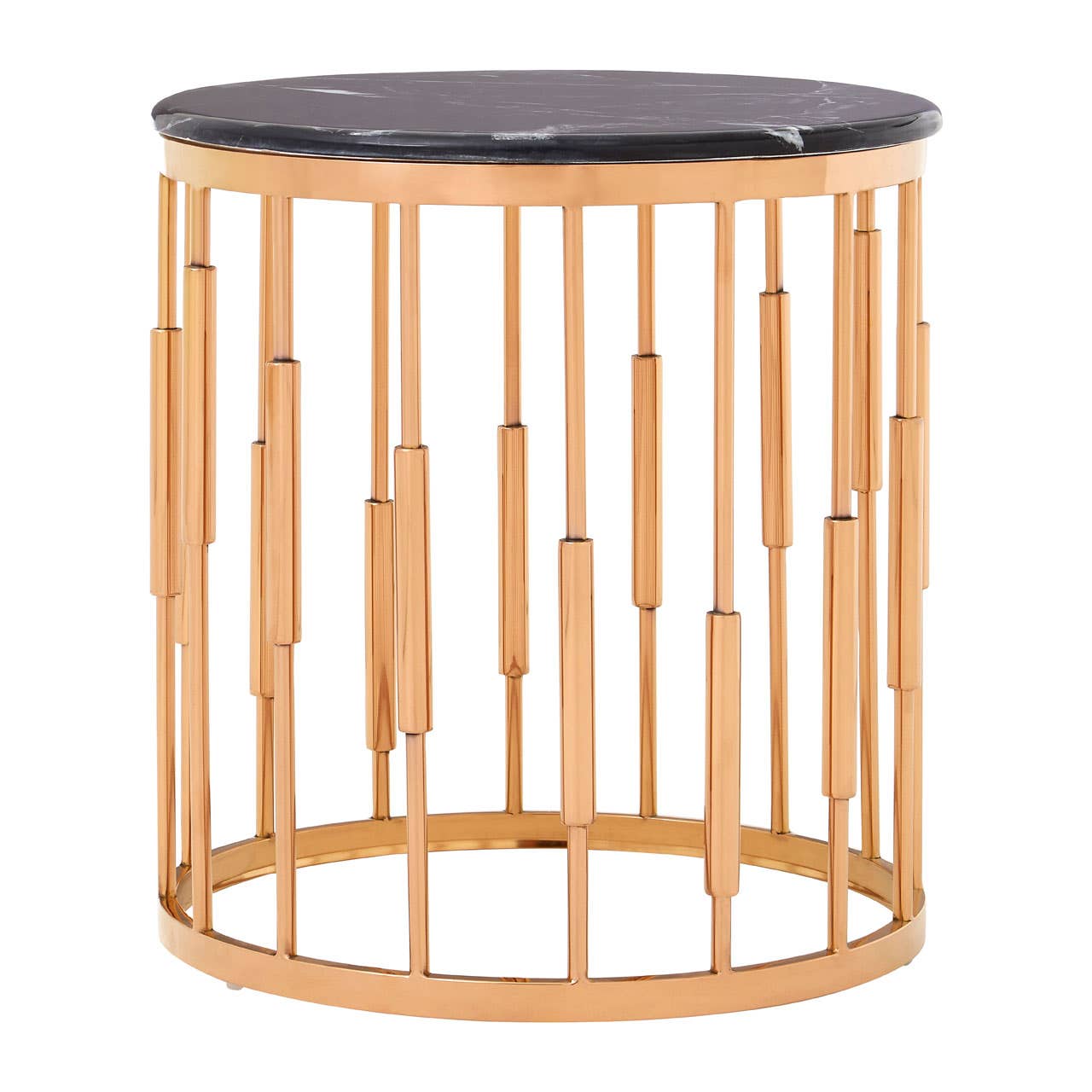 Noosa & Co. Living Ronaldo Round Copper Finish Side Table House of Isabella UK