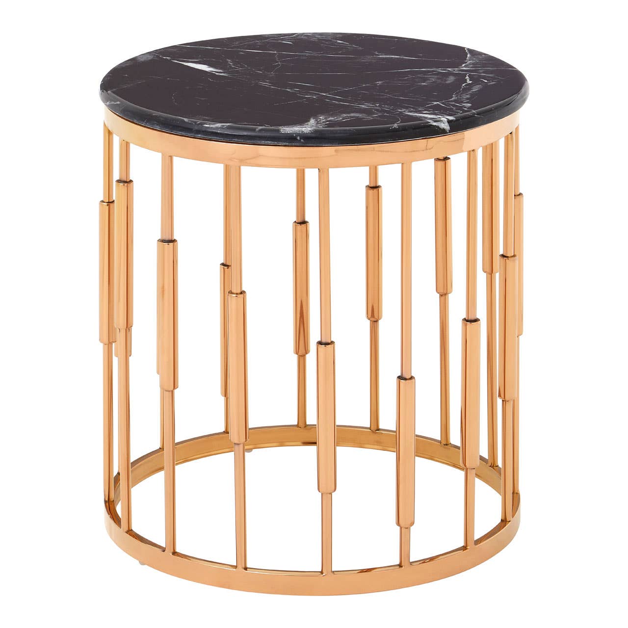 Noosa & Co. Living Ronaldo Round Copper Finish Side Table House of Isabella UK