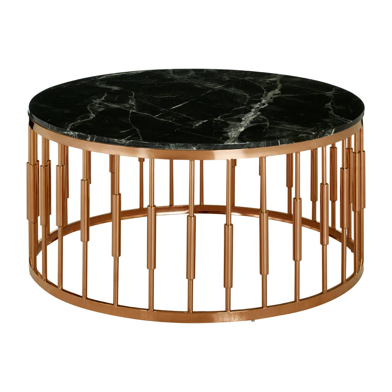 Noosa & Co. Living Ronaldo Round Marble Top and Rose Gold Coffee Table House of Isabella UK