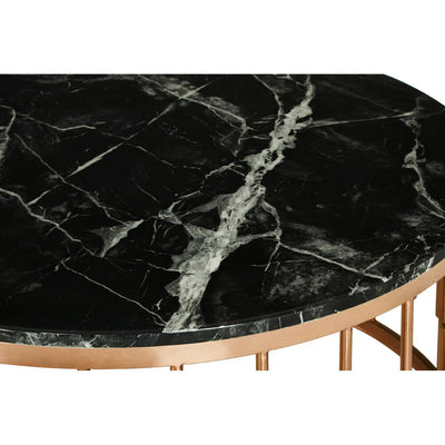 Noosa & Co. Living Ronaldo Round Marble Top and Rose Gold Coffee Table House of Isabella UK