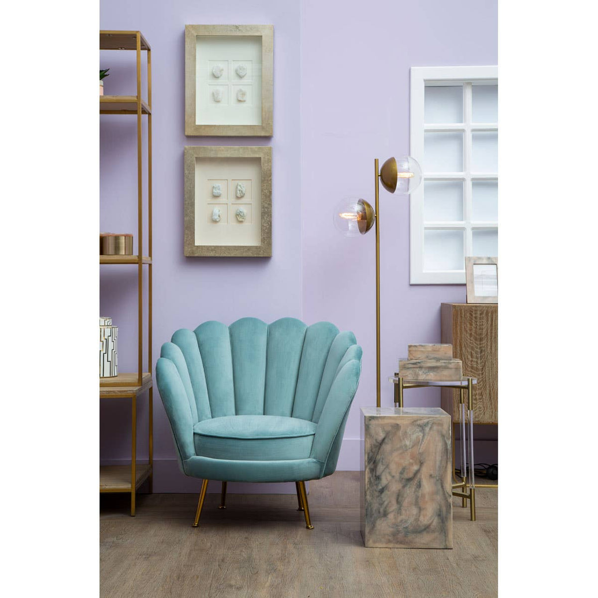 Rosado Faux Marble Stool.