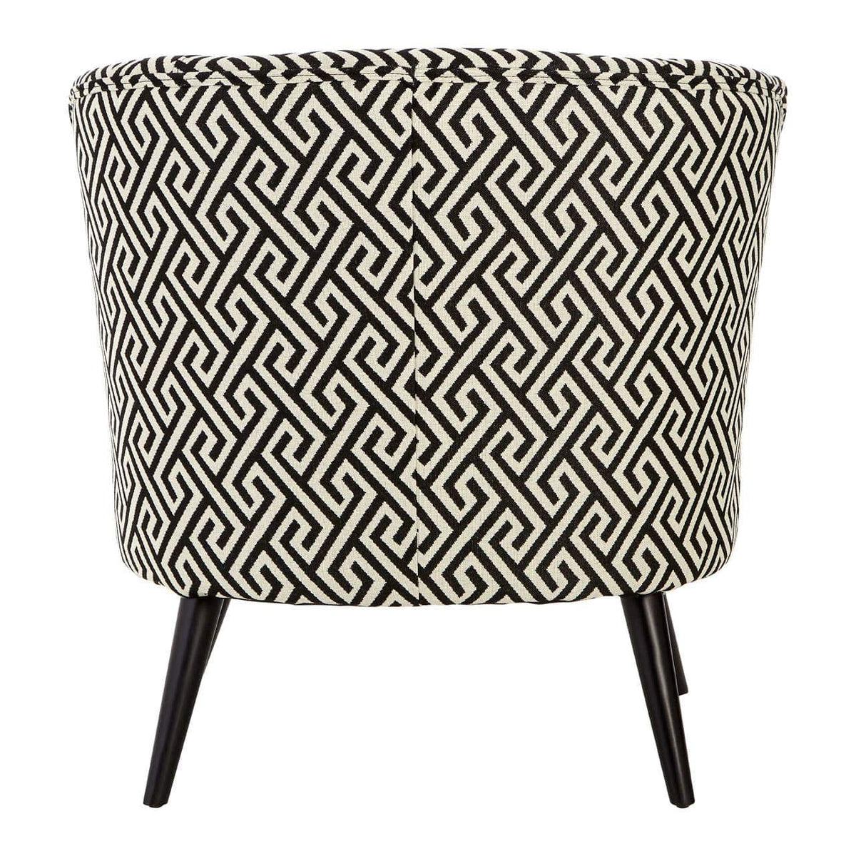 Round Black And White Greek Key Armchair.