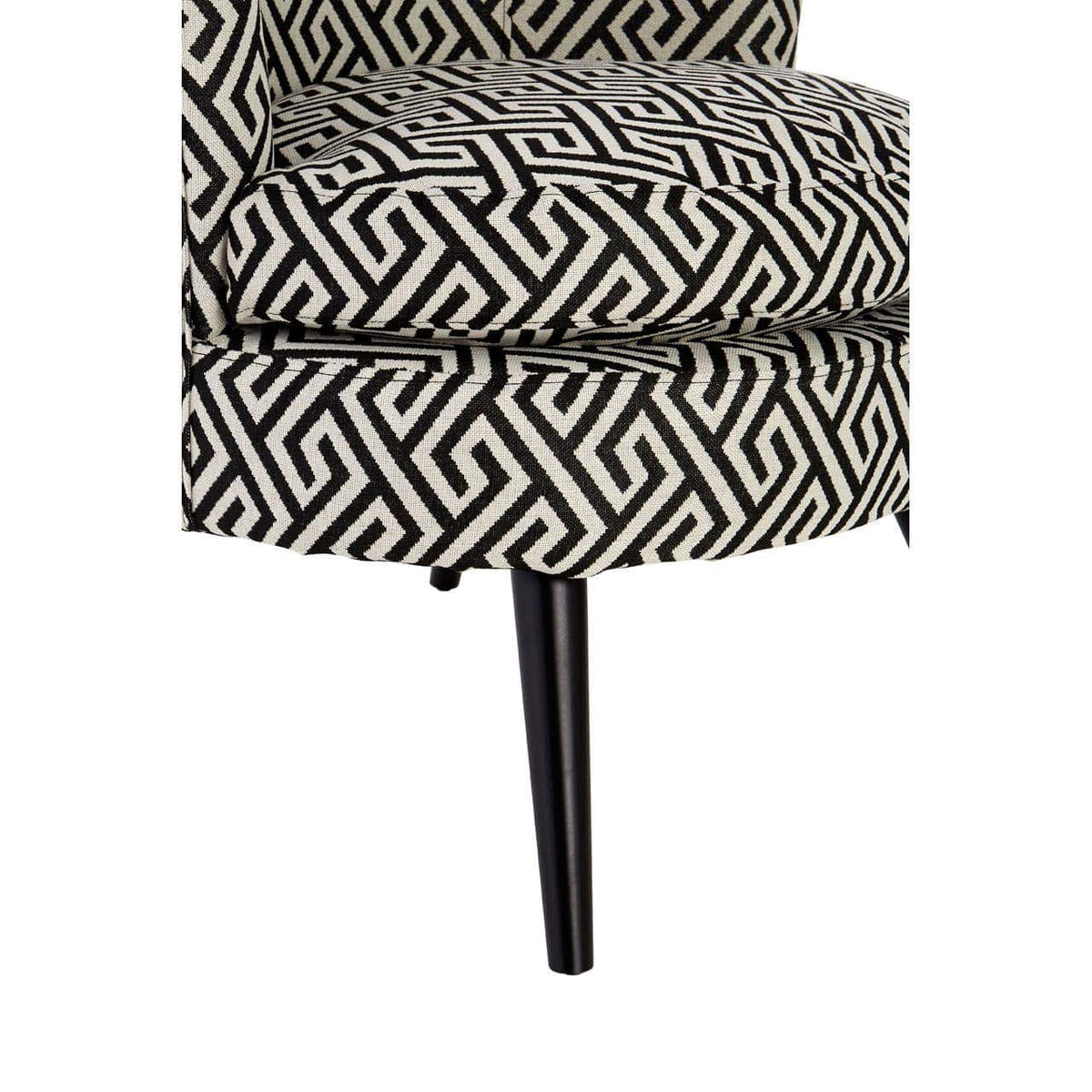 Round Black And White Greek Key Armchair.