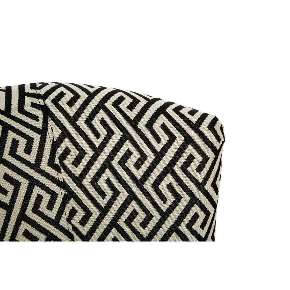 Round Black And White Greek Key Armchair.