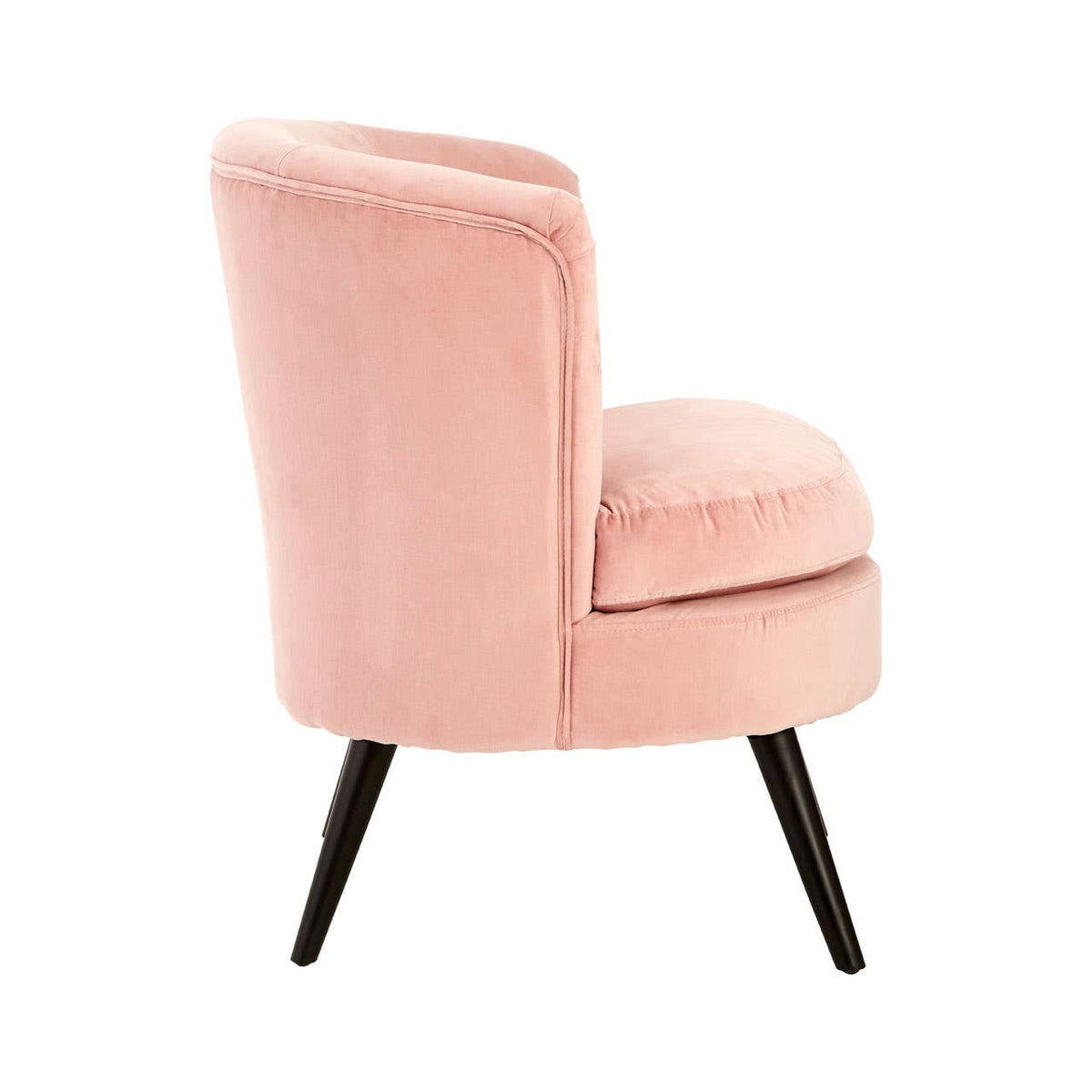 Round Pink Velvet Plush Armchair.