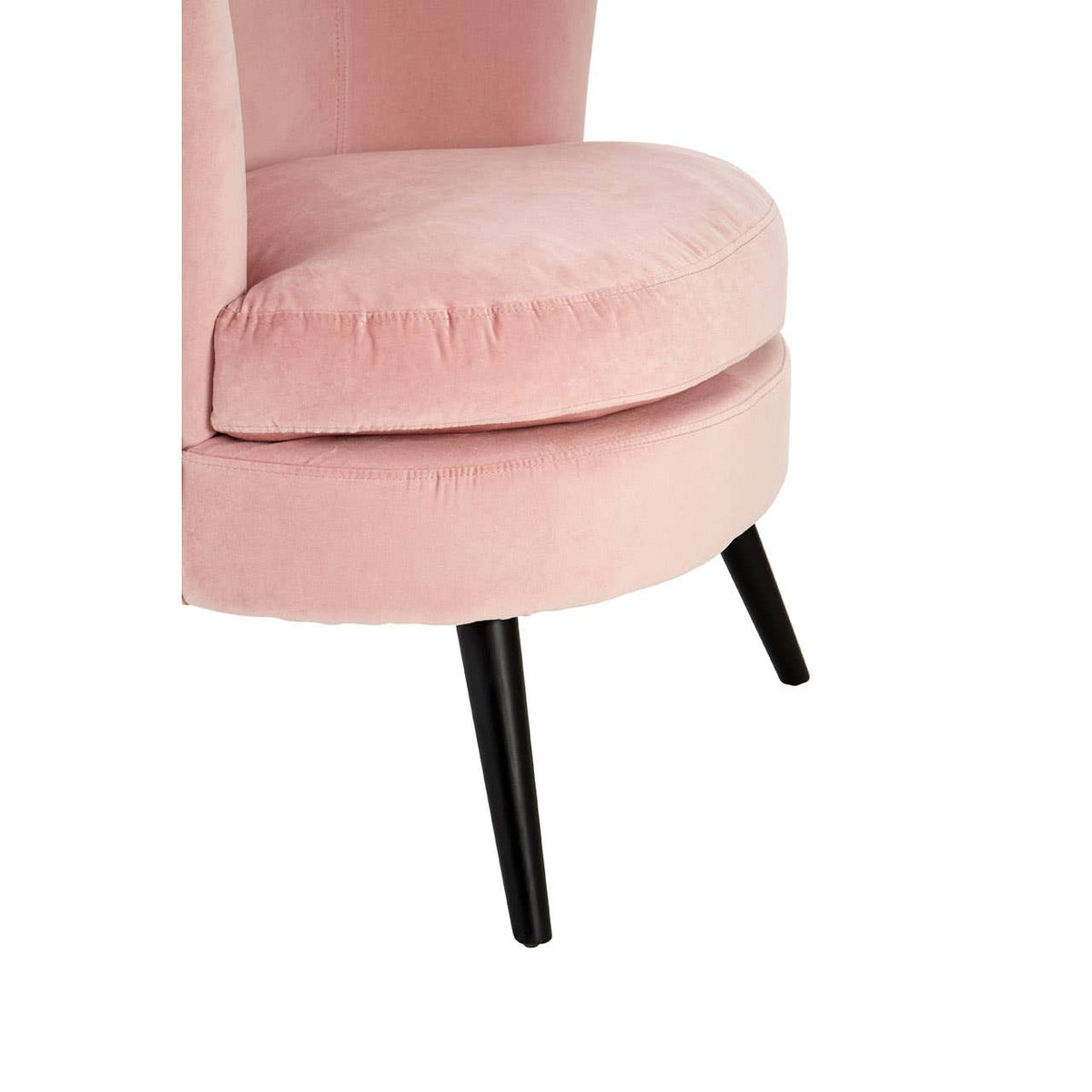 Round Pink Velvet Plush Armchair.