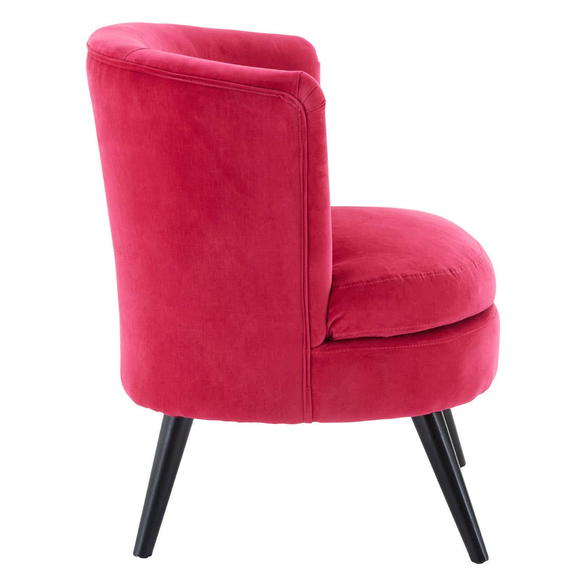 Round Plush Pink Cotton Velvet Armchair.