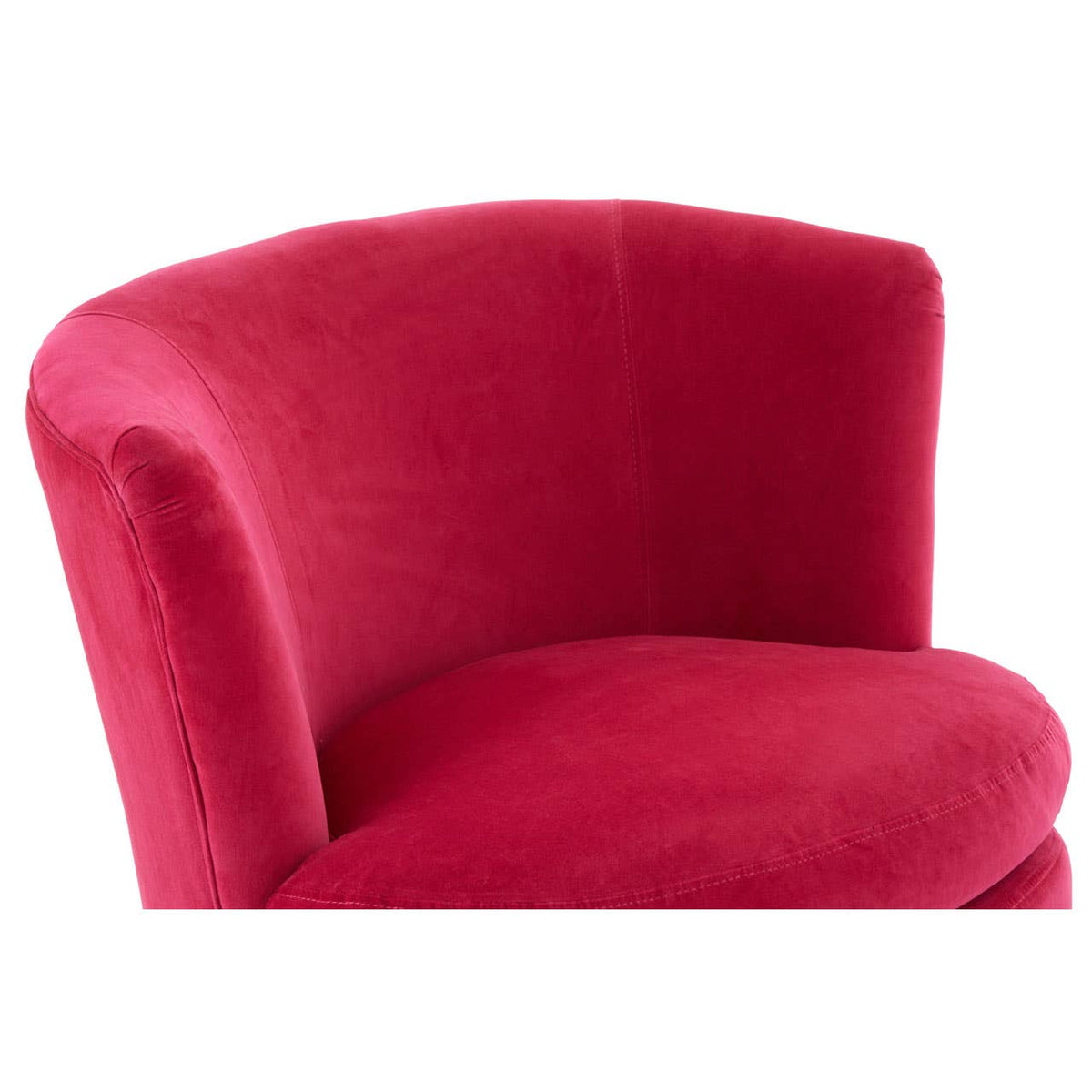 Round Plush Pink Cotton Velvet Armchair.