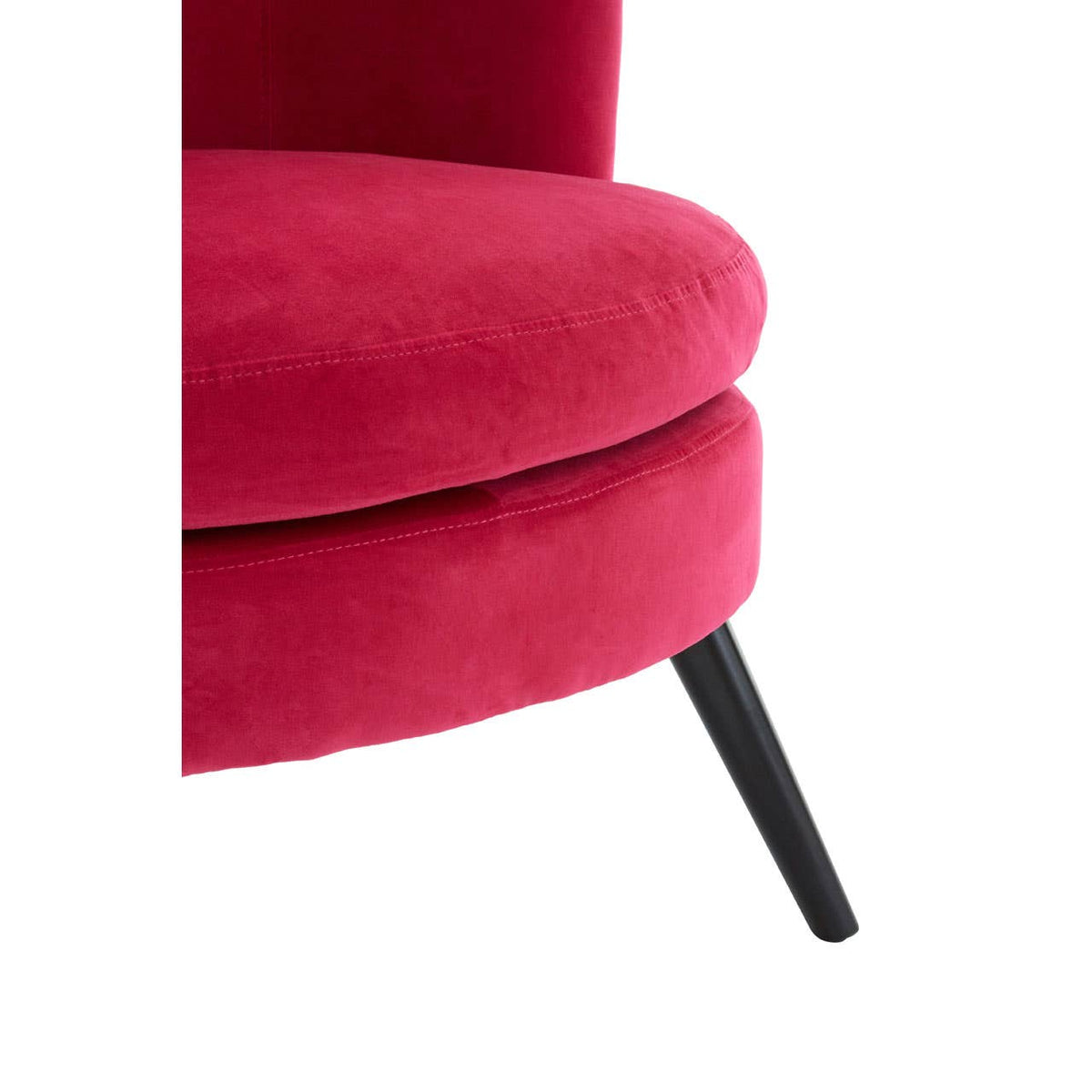 Round Plush Pink Cotton Velvet Armchair.