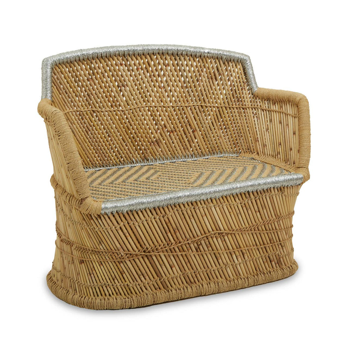 Rowan Two Seater Natural and Silver Sofa.