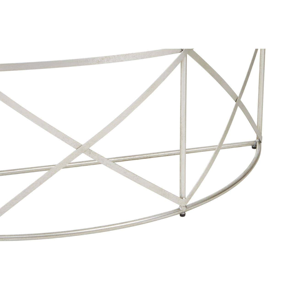 Rubia Silver Leaf Demilune Console Table.