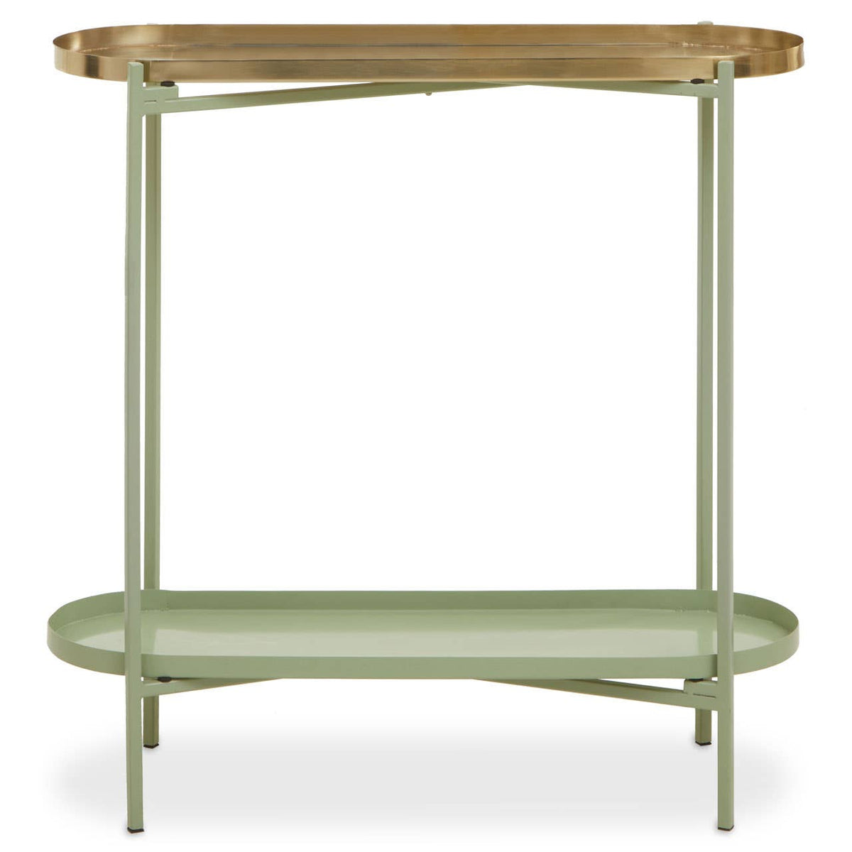 Sabia Green And Gold Iron Console Table.