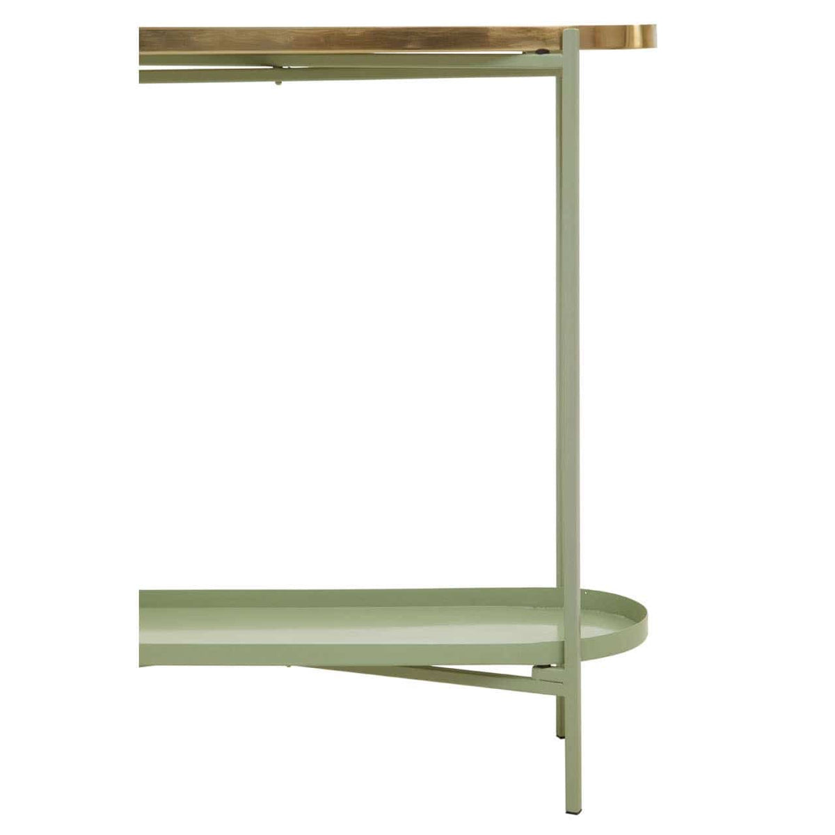Sabia Green And Gold Iron Console Table.