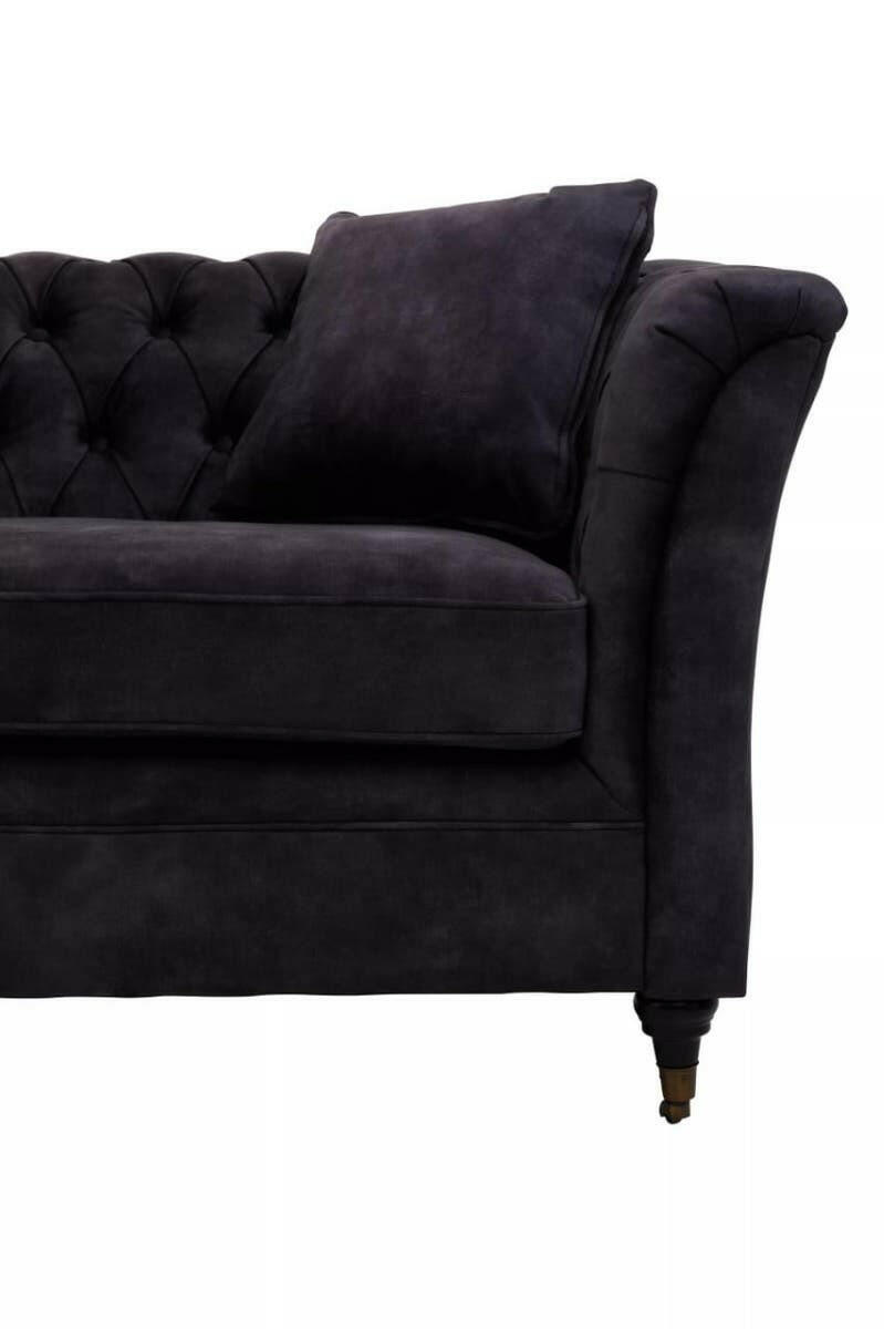 Sabrina Three Seat Grey Velvet Sofa.