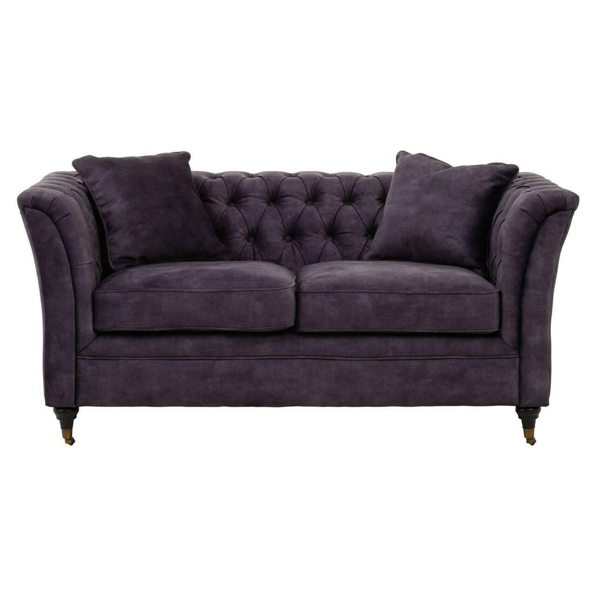 Sabrina Two Seat Grey Velvet Sofa.