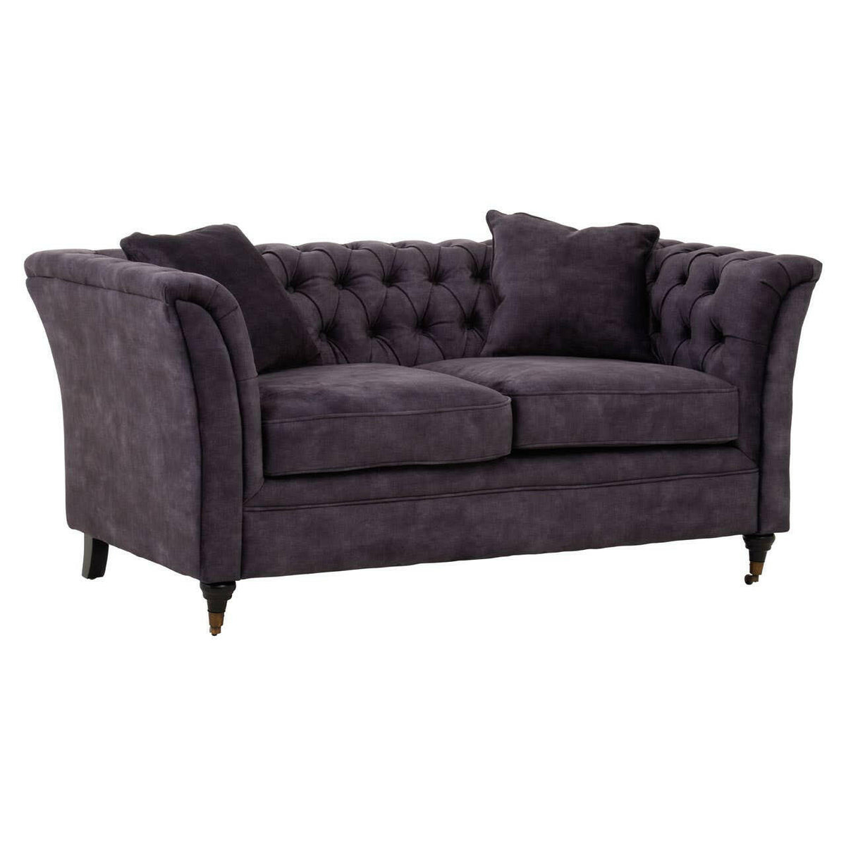 Sabrina Two Seat Grey Velvet Sofa.